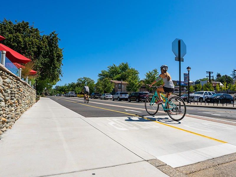 Cyclist on trail