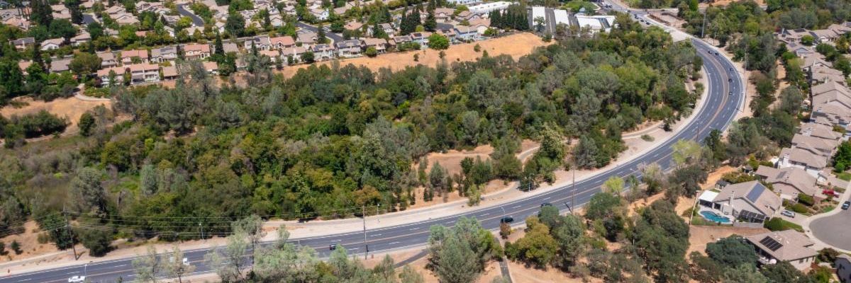 Blue Ravine road from air