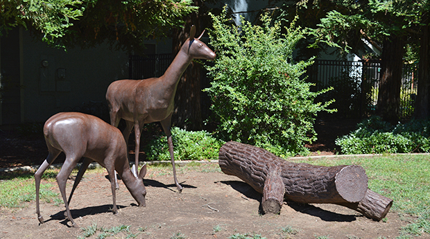 Deer Rabbit Mini Park Sculpture